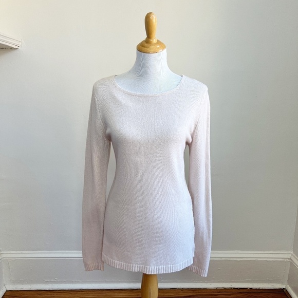 BENEDETTA B. Made in Italy Merino Wool Cashmere Ivory Classic Tunic Sweater L - Picture 11 of 11